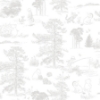 Picture of Winnie The Pooh Toile Peel & Stick Wallpaper - Grey