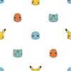 Picture of Pokemon Character Faces Peel and Stick Wallpaper - Multicolor