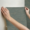 Picture of Dimensional Grasscloth Peel and Stick Wallpaper - Teal