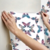 Picture of EttaVee Papillon Peel & Stick Wallpaper - Pink & Blue