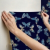 Picture of EttaVee Papillon Peel & Stick Wallpaper - Blue