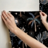 Picture of EttaVee Nuit Tropicale Peel & Stick Wallpaper - Black