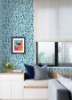 Picture of EttaVee Brushstroke Leopard Peel & Stick Wallpaper - Blue & Green