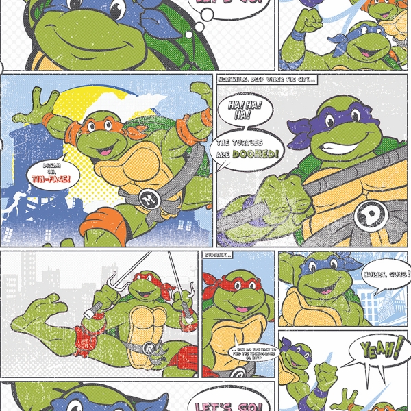 Picture of Teenage Mutant Ninja Turtles Comic Peel and Stick Wallpaper - Green