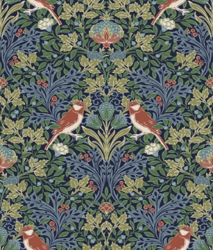 Picture of Garden Aviary Peel and Stick Wallpaper - Jewel