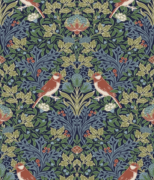 Picture of Garden Aviary Peel and Stick Wallpaper - Jewel