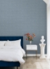 Picture of Mr. Kate Stella Grasscloth Peel and Stick Wallpaper - Dusty Blue