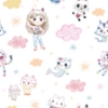 Picture of Gabbys Dollhouse Sketch Characters Peel and Stick Wallpaper