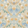 Picture of Enchanted Forest Damask Peel and Stick Wallpaper - Orange & Linden