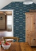 Picture of Enchanted Forest Damask Peel and Stick Wallpaper - Blue