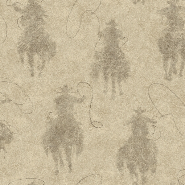 Picture of Yellowstone Stockman Silhouette Beige Peel & Stick Wallpaper