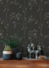 Picture of Blossom Stripe Black Peel & Stick Wallpaper - black