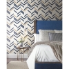 Picture of Chevron Stripe Peel and Stick Wallpaper - Blue