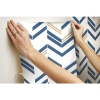 Picture of Chevron Stripe Peel and Stick Wallpaper - Blue