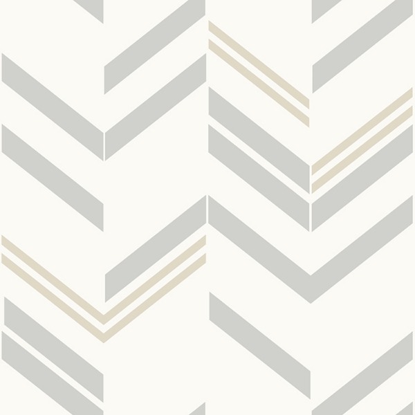 Picture of Chevron Stripe Peel and Stick Wallpaper - Gray