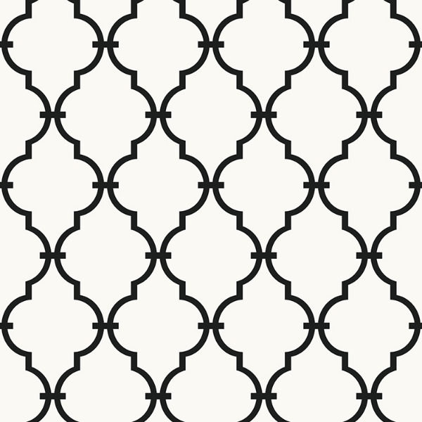 Picture of Modern Trellis Peel and Stick Wallpaper - Black