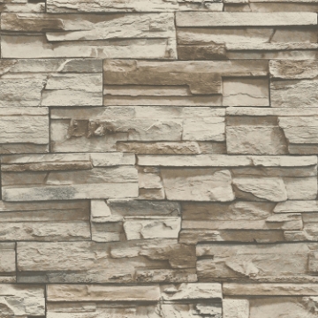 Picture of Stacked Stone Peel and Stick Wallpaper - Brown