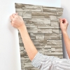 Picture of Stacked Stone Peel and Stick Wallpaper - Brown