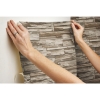 Picture of Stacked Stone Peel and Stick Wallpaper - Brown