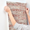 Picture of Brick Peel and Stick Wallpaper - Bright Red