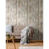 Picture of Distressed Wood Peel and Stick Wallpaper - Tan