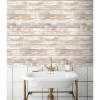 Picture of Distressed Wood Peel and Stick Wallpaper - Tan