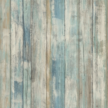 Picture of Distressed Wood Peel and Stick Wallpaper - Blue