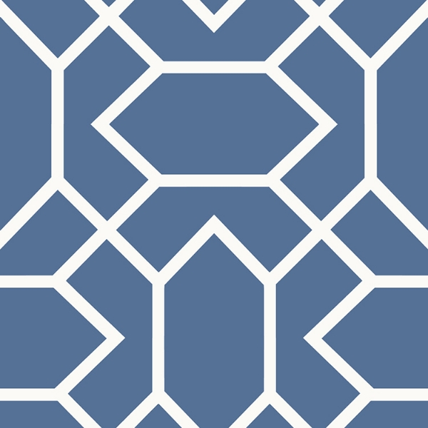 Picture of Modern Geometric Peel and Stick Wallpaper - Blue