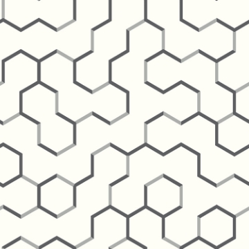 Picture of Open Geometric Peel and Stick Wallpaper - Gray