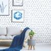 Picture of Open Geometric Peel and Stick Wallpaper - Blue