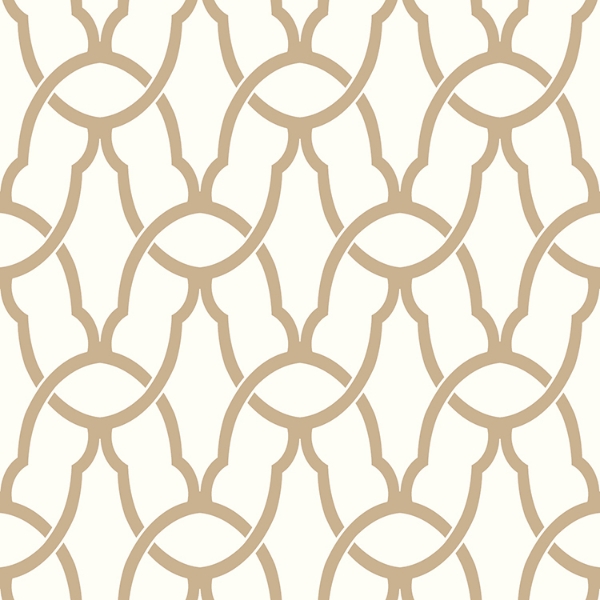 Picture of Trellis Peel and Stick Wallpaper - Gold