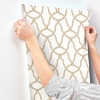 Picture of Trellis Peel and Stick Wallpaper - Gold