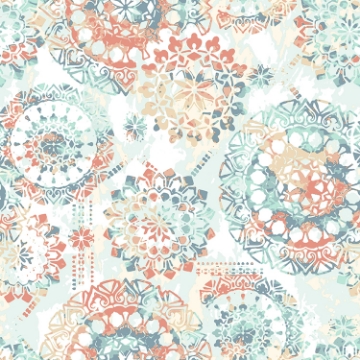 Picture of Bohemian Peel and Stick Wallpaper - Coral