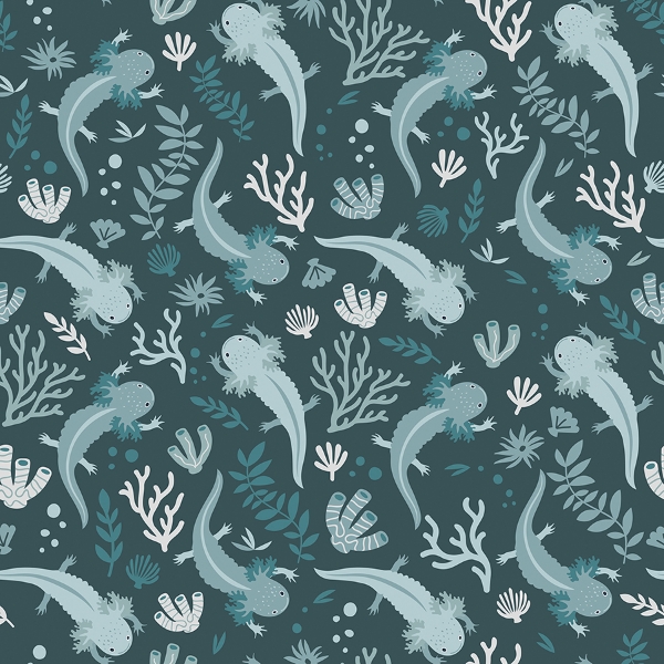 Picture of Axolotl Underwater Garden Peel & Stick Wallpaper - Roll