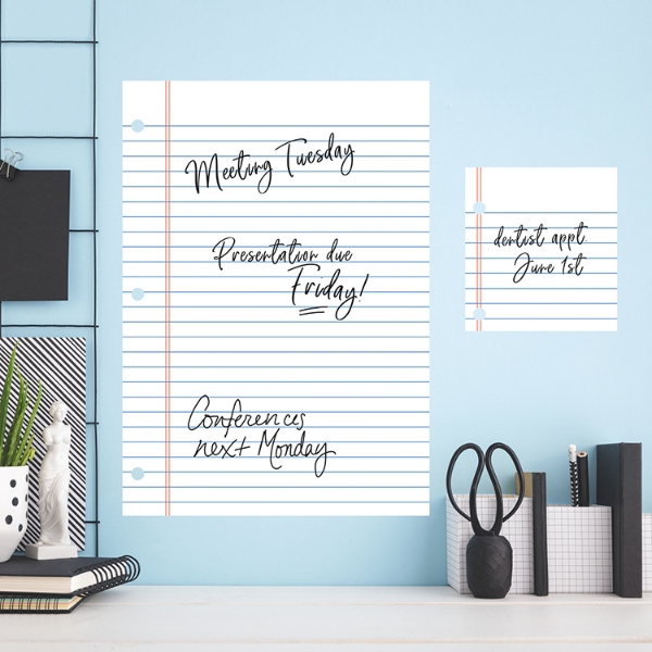 Picture of Notebook Paper Dry Erase Wall Decals