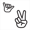 Picture of Peace Hand Dry Erase Peel and Stick Giant Wall Decals