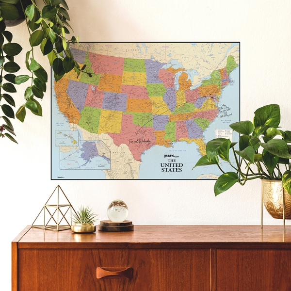 Picture of Dry Erase US Map Peel and Stick Giant Wall Decal