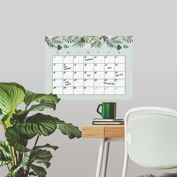 Picture of Tropical Monthly Calendar Dry Erase Wall Decal