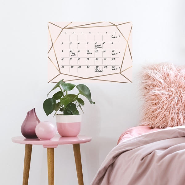 Picture of Blush Beauty Dry Erase Calendar Peel and Stick Giant Wall Decal