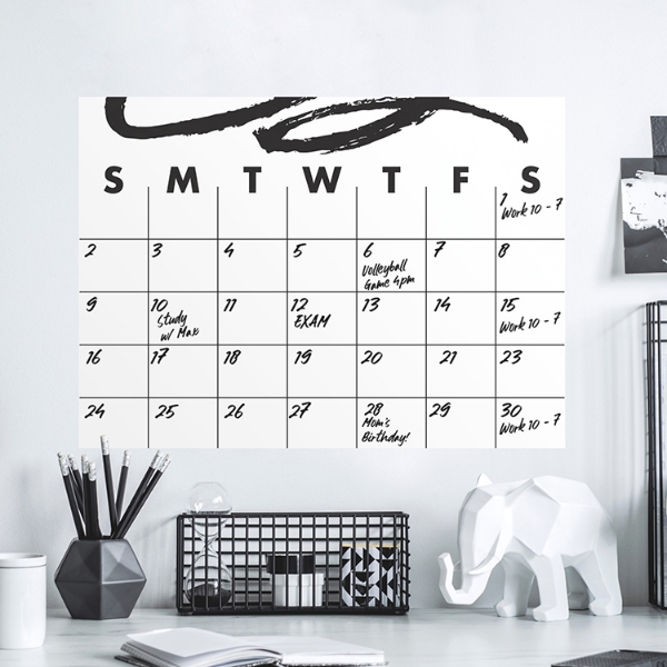 Picture of Doodle Dry Erase Calendar Peel and Stick Giant Wall Decal