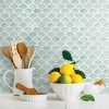 Picture of Aqua Scallop Peel and Stick Backsplash