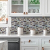 Picture of Blue Long Stone Tile Peel and Stick Backsplash