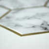 Picture of Cararra Marble And Gold Large Hexagon Peel and Stick Backsplash