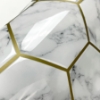 Picture of Cararra Marble And Gold Large Hexagon Peel and Stick Backsplash