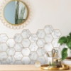 Picture of Cararra Marble And Gold Large Hexagon Peel and Stick Backsplash