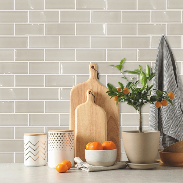 Picture of Taupe Seaglass Peel and Stick Backsplash