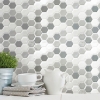 Picture of Gray Hexagon Tile Peel and Stick Backsplash