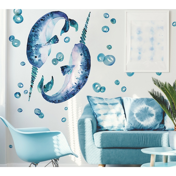 Picture of Catcoq Narwhal Giant Peel and Stick Wall Decals