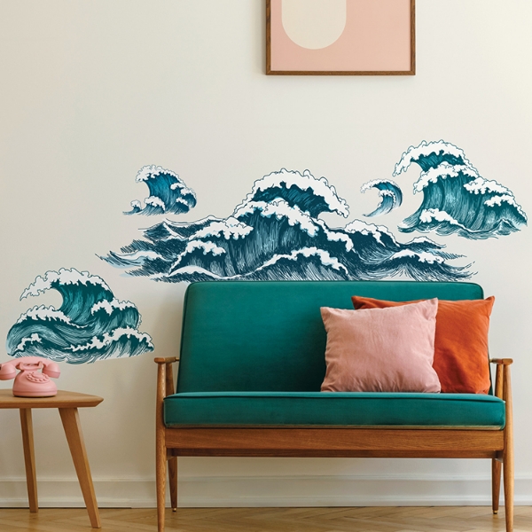 Picture of Great Wave Peel and Stick Giant Wall Decals