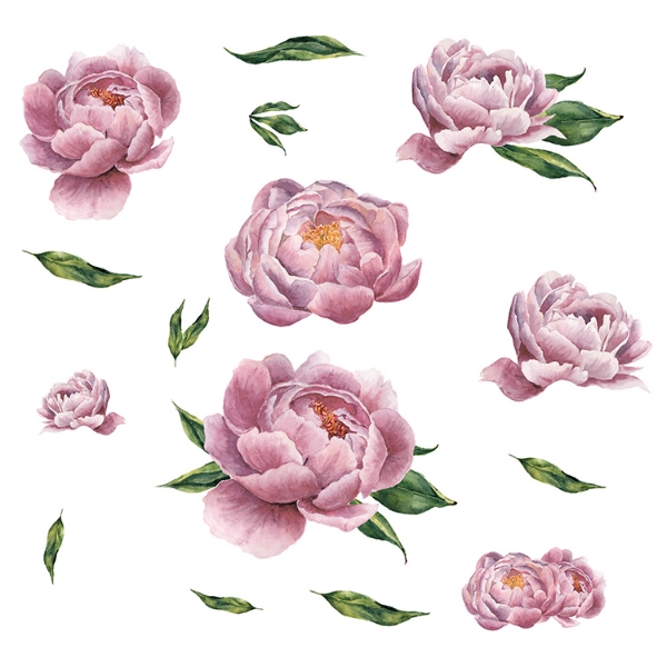 Picture of Large Peony Peel and Stick Giant Wall Decals